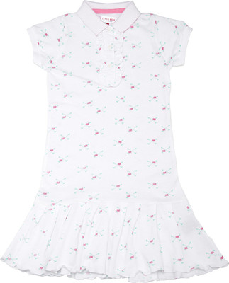 

US Polo Kids Girls Casual Dress(White, Half Sleeve