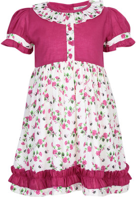 

Sambu Girls Midi/Knee Length Party Dress(Maroon, Half Sleeve