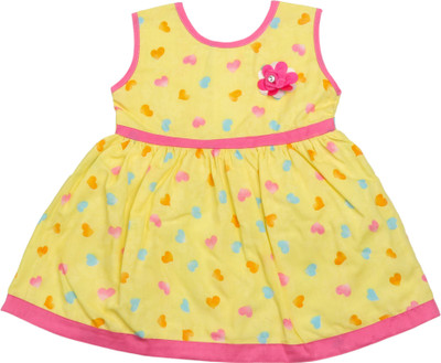 

Littly Girls Midi/Knee Length Casual Dress(Multicolor, Sleeveless, Yellow
