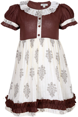 

Sambu Girls Midi/Knee Length Party Dress(Brown, Half Sleeve