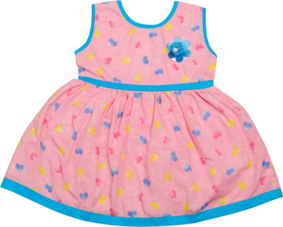 

Littly Girls Midi/Knee Length Casual Dress(Multicolor, Sleeveless, Pink