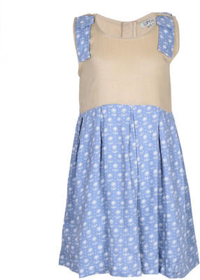 Sambu Girls Midi/Knee Length Party Dress(Blue, Sleeveless