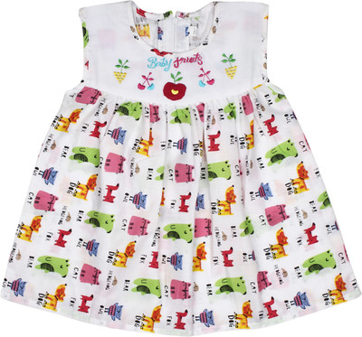 

Littly Girls Midi/Knee Length Casual Dress(Multicolor, Sleeveless, Red