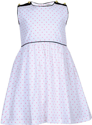 

Sambu Girls Midi/Knee Length Party Dress(White, Sleeveless