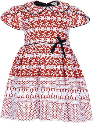 

Sambu Girls Midi/Knee Length Party Dress(Red, Cap Sleeve