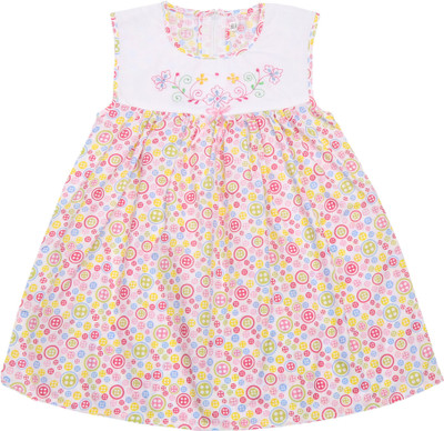 

Littly Girls Midi/Knee Length Casual Dress(Multicolor, Sleeveless, Pink