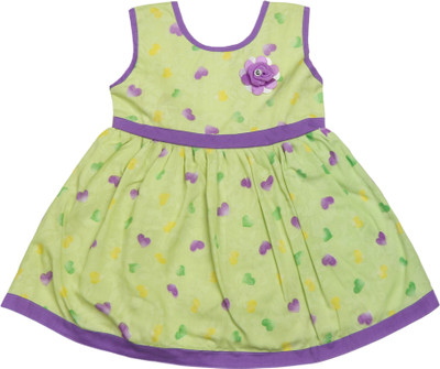 

Littly Girls Midi/Knee Length Casual Dress(Multicolor, Sleeveless, Green