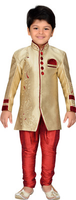 

AJ Dezines Boys Festive & Party Sherwani and Churidar Set(Maroon Pack of 1
