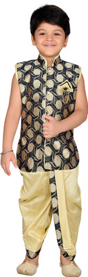 

AJ Dezines Boys Festive & Party Angarkha and Dhoti Pant(Black Pack of 1
