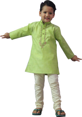 

BownBee Boys Casual Kurta and Pyjama Set(Green Pack of 1