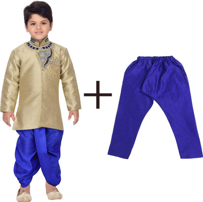 

AJ Dezines Boys Festive & Party Kurta and Dhoti Pant Set(Brown Pack of 1, Blue