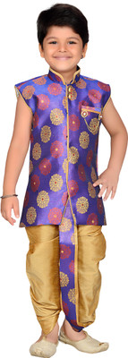 

AJ Dezines Boys Festive & Party Angarkha and Dhoti Pant(Purple Pack of 1