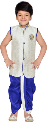 

AJ Dezines Boys Festive & Party Angarkha and Dhoti Pant(Blue Pack of 1