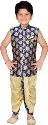 

AJ Dezines Boys Festive & Party Angarkha and Dhoti Pant(Blue Pack of 1