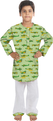 

Oranges & Lemons Kids Nightwear Boys Printed Cotton(Green Pack of 1