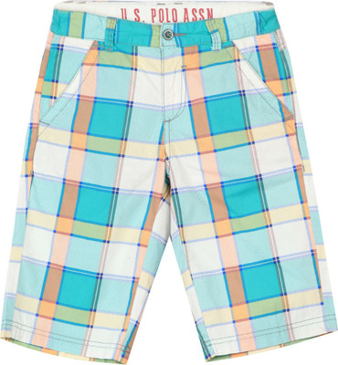 

US Polo Kids Short For Boys Casual Solid Cotton(Light Blue, Pack of 1, Me. yellow