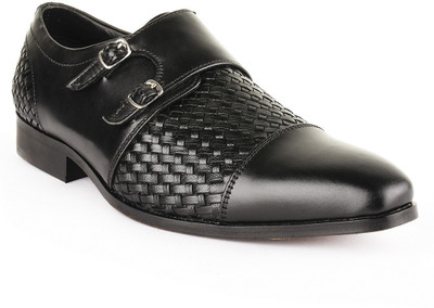

Buckle Up Formal Leather Shoes Monk Strap For Men(Black