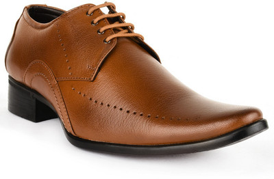 

Buckle Up Formal Leather Shoes Lace Up For Men(Tan