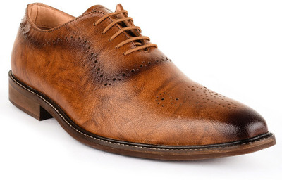 

Buckle Up Formal Leather Shoes Lace Up For Men(Tan