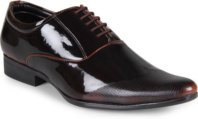 

Zapatoz Brown Patent Leather Formal Shoes Oxford For Men(Brown