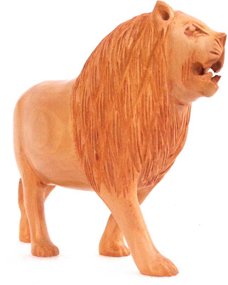 

LAVANSHI 4" Kadamba Wood Loin Decorative Showpiece - 11 cm(Wooden, Brown)