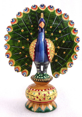 

LAVANSHI 6" Kadamba Wood peacock Decorative Showpiece - 15 cm(Wooden, Multicolor)