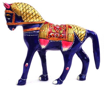 

LAVANSHI 4" Metal Meenakari Hourse Decorative Showpiece - 11 cm(Aluminium, Multicolor)