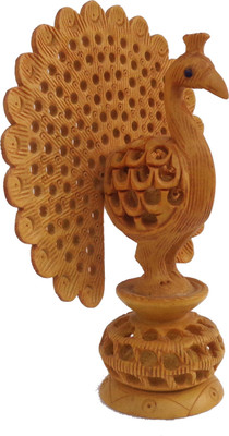 LAVANSHI 5" Kadamba Wood peacock Decorative Showpiece - 13 cm(Wooden, Brown)