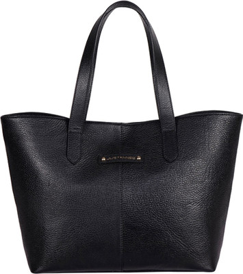 

Justanned Women Casual Black Genuine Leather Tote