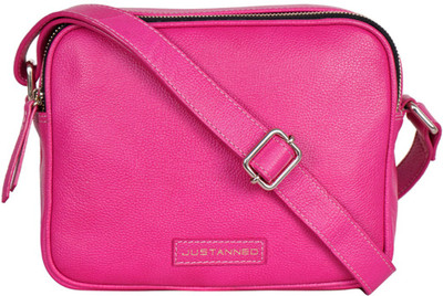 

Justanned Women Casual Pink Genuine Leather Sling Bag