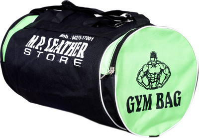 

M P Leather Store black with parrot gym bag gym bag(Black, Kit Bag, Black;parrot