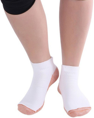 

Lumino Cielo Sports Socks - Copper Infused fibres have anti-microbials that control odor and Keeps Feet Dry, Arch Support Foot Support, White;copper