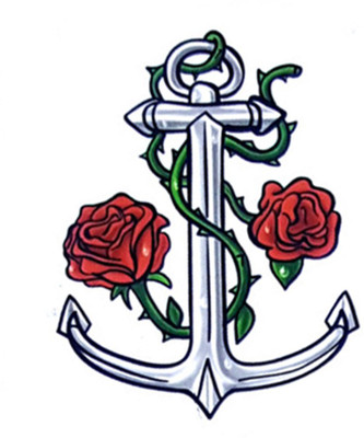 

Savii Arm Hand Wrist Tattoo(Anchor, Rose)
