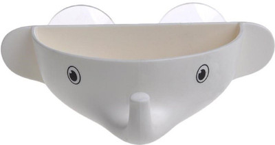 

Connectwide Elephant Shape Bathroom Holder for Loofah, Toothbrush, Toothpaste, Napkin Stoneware Toothbrush Holder(White, Wall Mount)