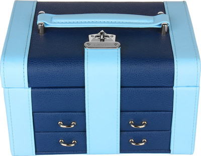 

FABBiTY Leather Organizer Jewelery Vanity Box(Blue)