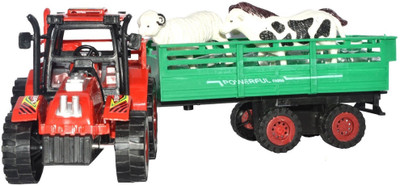 

HALO NATION Farm tractor with Trolley and Animals(Red, Green), Green;red