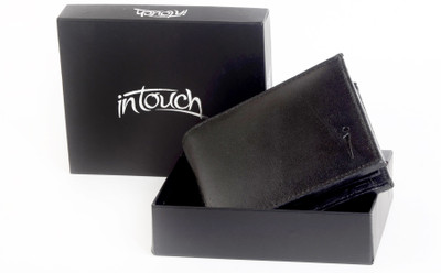 

In Touch Men Black Genuine Leather Wallet(6 Card Slots)