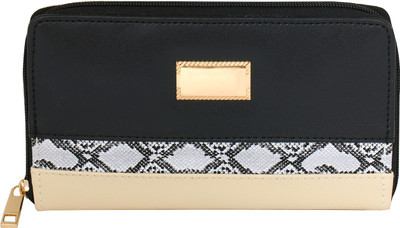 Piccadilly Women Black Genuine Leather Wallet(12 Card Slots)