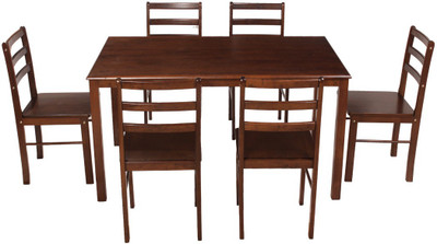 

Woodness Winston Solid Wood 6 Seater Dining Set(Finish Color - Wenge)
