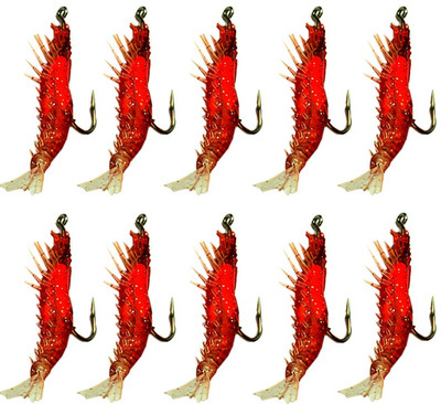 

Hunting Hobby Fishing Live Silicone Rubber Shrimp, Fishing Prawn Lure With High Rigged Stainless Steel Hook, Bait Soft Bait Fishing Lure(Pack of 10 Size 6)