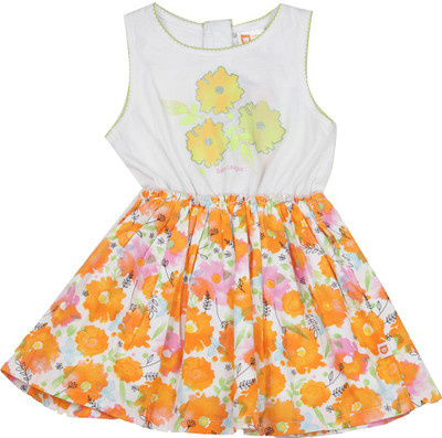 

612 League Girls Casual Dress(Orange, Sleeveless