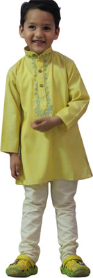 

BownBee Boys Casual Kurta and Pyjama Set(Yellow Pack of 1