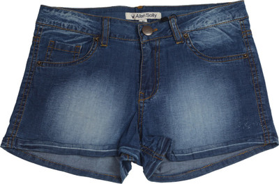 

Allen Solly Junior Short For Girls Casual Solid Cotton(Blue, Pack of 1