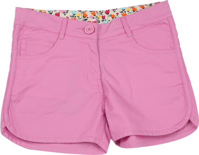 

612 League Short For Girls Casual Solid Cotton Viscose Blend(Pink, Pack of 1