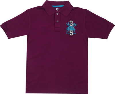 

612 League Boys Printed Cotton T Shirt(Purple, Pack of 1, Burgundy