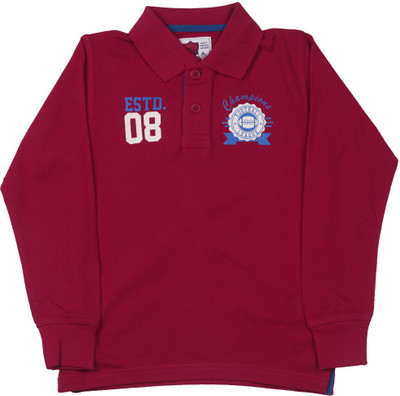 

612 League Boys Printed Cotton T Shirt(Red, Pack of 1