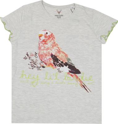 

Allen Solly Junior Girls Printed T Shirt(Pack of 1, Offwhite