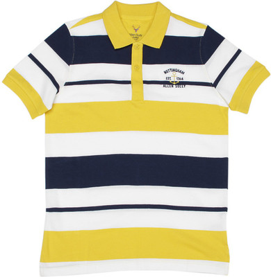 

Allen Solly Junior Boys Striped Cotton T Shirt(Yellow, Pack of 1