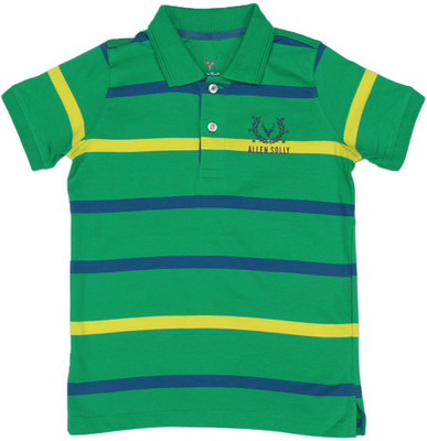 

Allen Solly Junior Boys Striped Cotton T Shirt(Green, Pack of 1