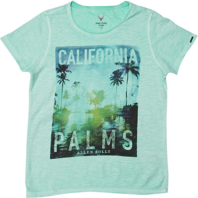 

Allen Solly Junior Boys Printed Cotton T Shirt(Blue, Pack of 1, L.green